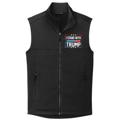 Trump 2024 For President I Stand With Trump Vintage Us Flag Collective Smooth Fleece Vest