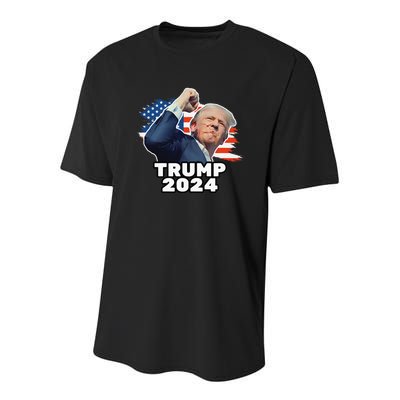 Trump 2024 Fist Pump Youth Performance Sprint T-Shirt