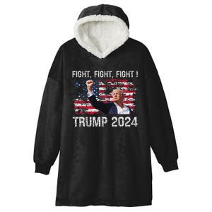 Trump 2024 Fight President Election Bold Design Hooded Wearable Blanket