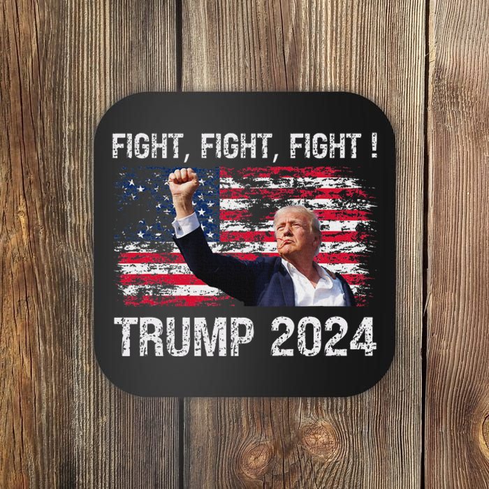 Trump 2024 Fight President Election Bold Design Coaster