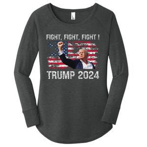 Trump 2024 Fight President Election Bold Design Women's Perfect Tri Tunic Long Sleeve Shirt