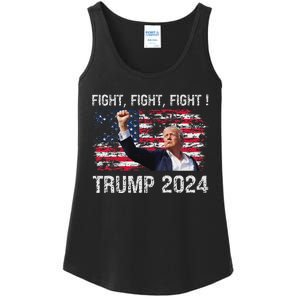 Trump 2024 Fight President Election Bold Design Ladies Essential Tank