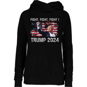 Trump 2024 Fight President Election Bold Design Womens Funnel Neck Pullover Hood