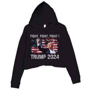 Trump 2024 Fight President Election Bold Design Crop Fleece Hoodie