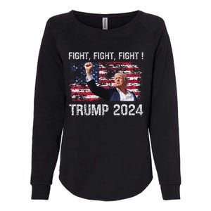 Trump 2024 Fight President Election Bold Design Womens California Wash Sweatshirt