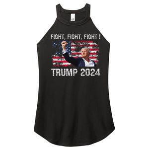 Trump 2024 Fight President Election Bold Design Women's Perfect Tri Rocker Tank