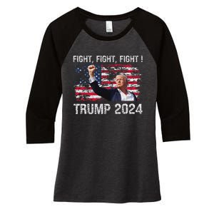 Trump 2024 Fight President Election Bold Design Women's Tri-Blend 3/4-Sleeve Raglan Shirt