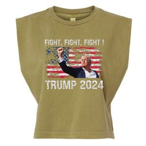 Trump 2024 Fight President Election Bold Design Garment-Dyed Women's Muscle Tee