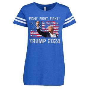 Trump 2024 Fight President Election Bold Design Enza Ladies Jersey Football T-Shirt