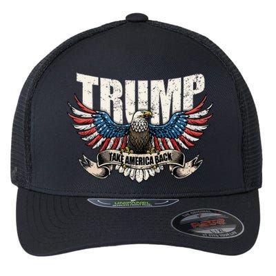 Trump 2024 Flag Take America Back Women Donald Trump Flexfit Unipanel Trucker Cap