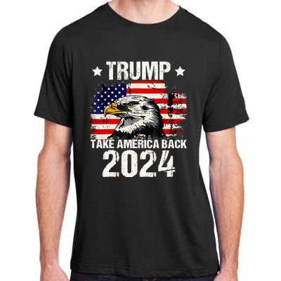 Trump 2024 flag take America back Trump 2024 Adult ChromaSoft Performance T-Shirt