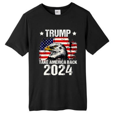 Trump 2024 flag take America back Trump 2024 Tall Fusion ChromaSoft Performance T-Shirt