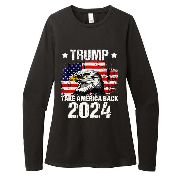 Trump 2024 flag take America back Trump 2024 Womens CVC Long Sleeve Shirt