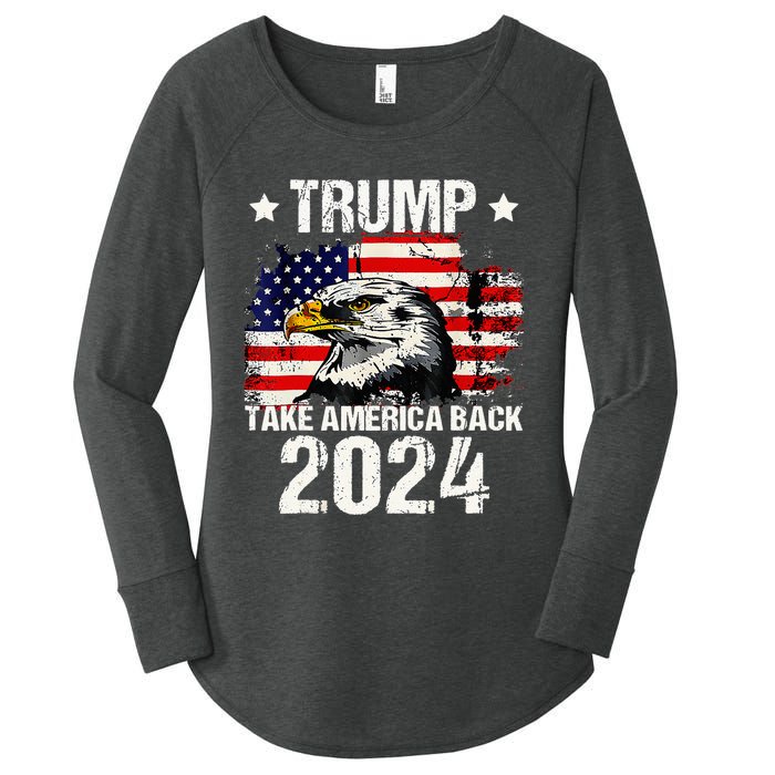 Trump 2024 flag take America back Trump 2024 Women's Perfect Tri Tunic Long Sleeve Shirt