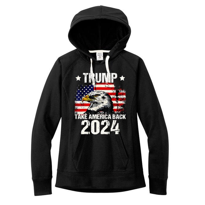 Trump 2024 flag take America back Trump 2024 Women's Fleece Hoodie