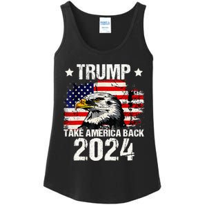 Trump 2024 flag take America back Trump 2024 Ladies Essential Tank