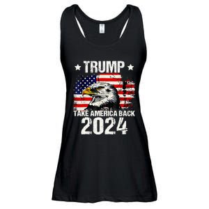 Trump 2024 flag take America back Trump 2024 Ladies Essential Flowy Tank