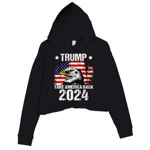 Trump 2024 flag take America back Trump 2024 Crop Fleece Hoodie