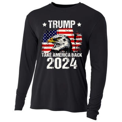 Trump 2024 flag take America back Trump 2024 Cooling Performance Long Sleeve Crew