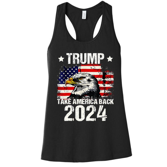 Trump 2024 flag take America back Trump 2024 Women's Racerback Tank