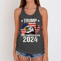 Trump 2024 flag take America back Trump 2024 Women's Knotted Racerback Tank