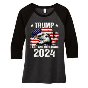 Trump 2024 flag take America back Trump 2024 Women's Tri-Blend 3/4-Sleeve Raglan Shirt