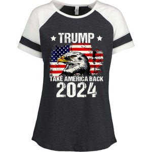 Trump 2024 flag take America back Trump 2024 Enza Ladies Jersey Colorblock Tee