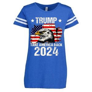 Trump 2024 flag take America back Trump 2024 Enza Ladies Jersey Football T-Shirt