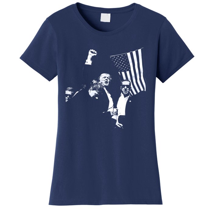 Trump 2024 Fear Not American Hero Fight Fight Fight Maga Women's T-Shirt