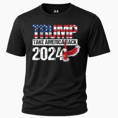 Trump 2024 Flag Take America Back Men Women Trump 2024 Cooling Performance Crew T-Shirt