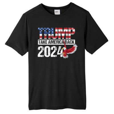 Trump 2024 Flag Take America Back Men Women Trump 2024 Tall Fusion ChromaSoft Performance T-Shirt