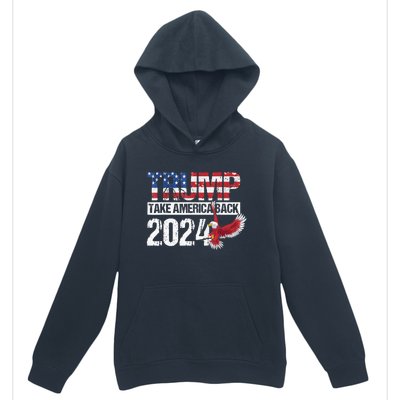 Trump 2024 Flag Take America Back Men Women Trump 2024 Urban Pullover Hoodie