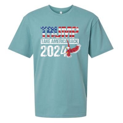 Trump 2024 Flag Take America Back Men Women Trump 2024 Sueded Cloud Jersey T-Shirt