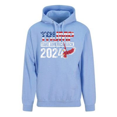 Trump 2024 Flag Take America Back Men Women Trump 2024 Unisex Surf Hoodie