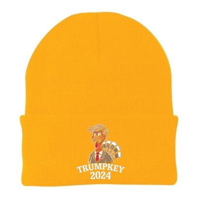 Trumpkey 2024 Funny Turkey Trump Hair Make Thanksgiving Gift Knit Cap Winter Beanie