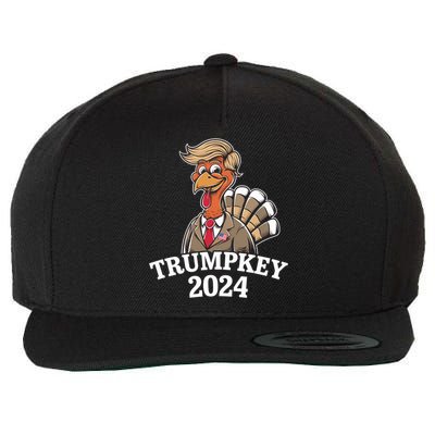 Trumpkey 2024 Funny Turkey Trump Hair Make Thanksgiving Gift Wool Snapback Cap