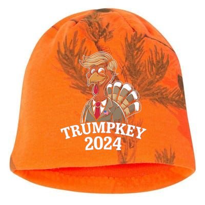 Trumpkey 2024 Funny Turkey Trump Hair Make Thanksgiving Gift Kati - Camo Knit Beanie