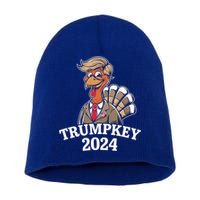 Trumpkey 2024 Funny Turkey Trump Hair Make Thanksgiving Gift Short Acrylic Beanie