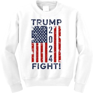 Trump 2024 Fight Fight Fight Kids Sweatshirt