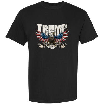 Trump 2024 Flag Take America Back Women Garment-Dyed Heavyweight T-Shirt