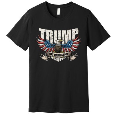 Trump 2024 Flag Take America Back Women Premium T-Shirt