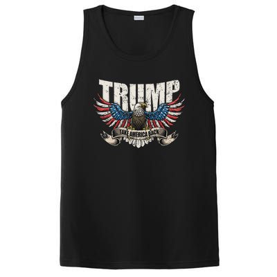 Trump 2024 Flag Take America Back Women PosiCharge Competitor Tank