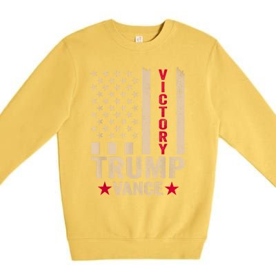 Trump 2024 Flag Victory J.D.Vance President 47 Trump Won Premium Crewneck Sweatshirt