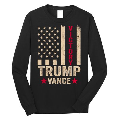 Trump 2024 Flag Victory J.D.Vance President 47 Trump Won Long Sleeve Shirt