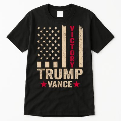 Trump 2024 Flag Victory J.D.Vance President 47 Trump Won Tall T-Shirt