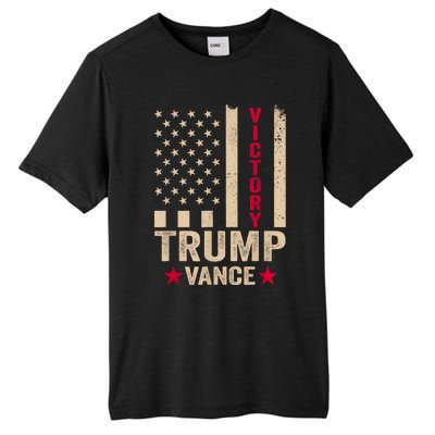 Trump 2024 Flag Victory J.D.Vance President 47 Trump Won Tall Fusion ChromaSoft Performance T-Shirt