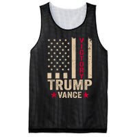 Trump 2024 Flag Victory J.D.Vance President 47 Trump Won Mesh Reversible Basketball Jersey Tank