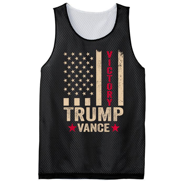 Trump 2024 Flag Victory J.D.Vance President 47 Trump Won Mesh Reversible Basketball Jersey Tank