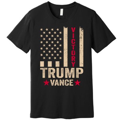 Trump 2024 Flag Victory J.D.Vance President 47 Trump Won Premium T-Shirt