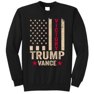 Trump 2024 Flag Victory J.D.Vance President 47 Trump Won Tall Sweatshirt